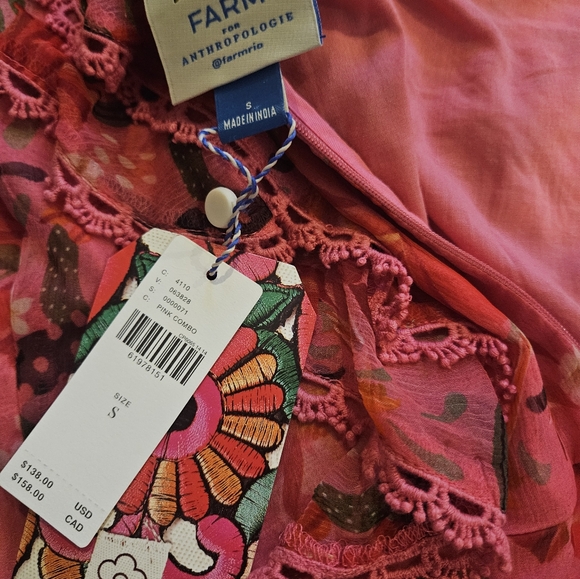 NWT Farm Rio Pink Lace Trim Top - Picture 6 of 14